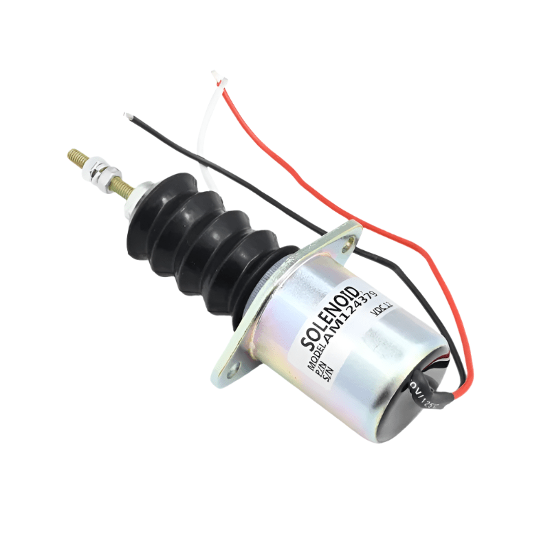 AM124379 Aftermarket 12V Fuel Shut Off Solenoid AM103337 AM124380 AM124377 Compatible With John Deere 415 455 445 F915 F925 F935 430 332 855 856 375 675 Front Mower Lawn and Garden Tractors - Simms Diesel