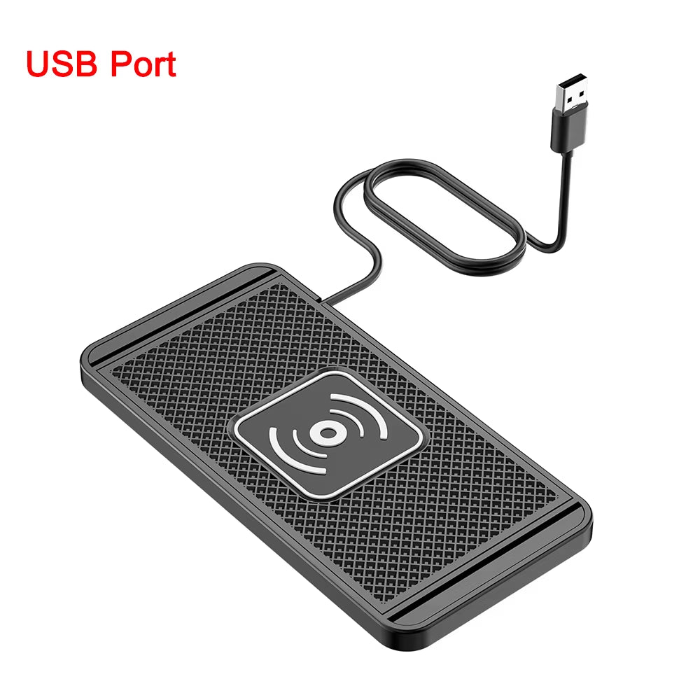 Car Wireless Charger Non-Slip Pad Silicone Fast Charging Wireless Charger for Car for Iphone 15 14 Xiaomi Huawei Samsung S23 S22