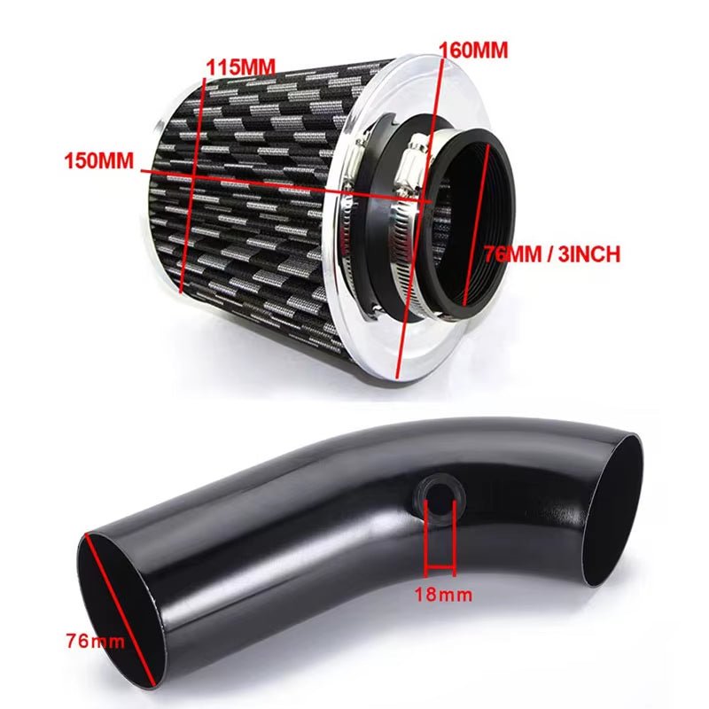 Hot Sale Induction Kit Car Air Filters Cold Air Intake Filter High Flow Universal Sport Power Mesh Cone 76MM Car Accessories