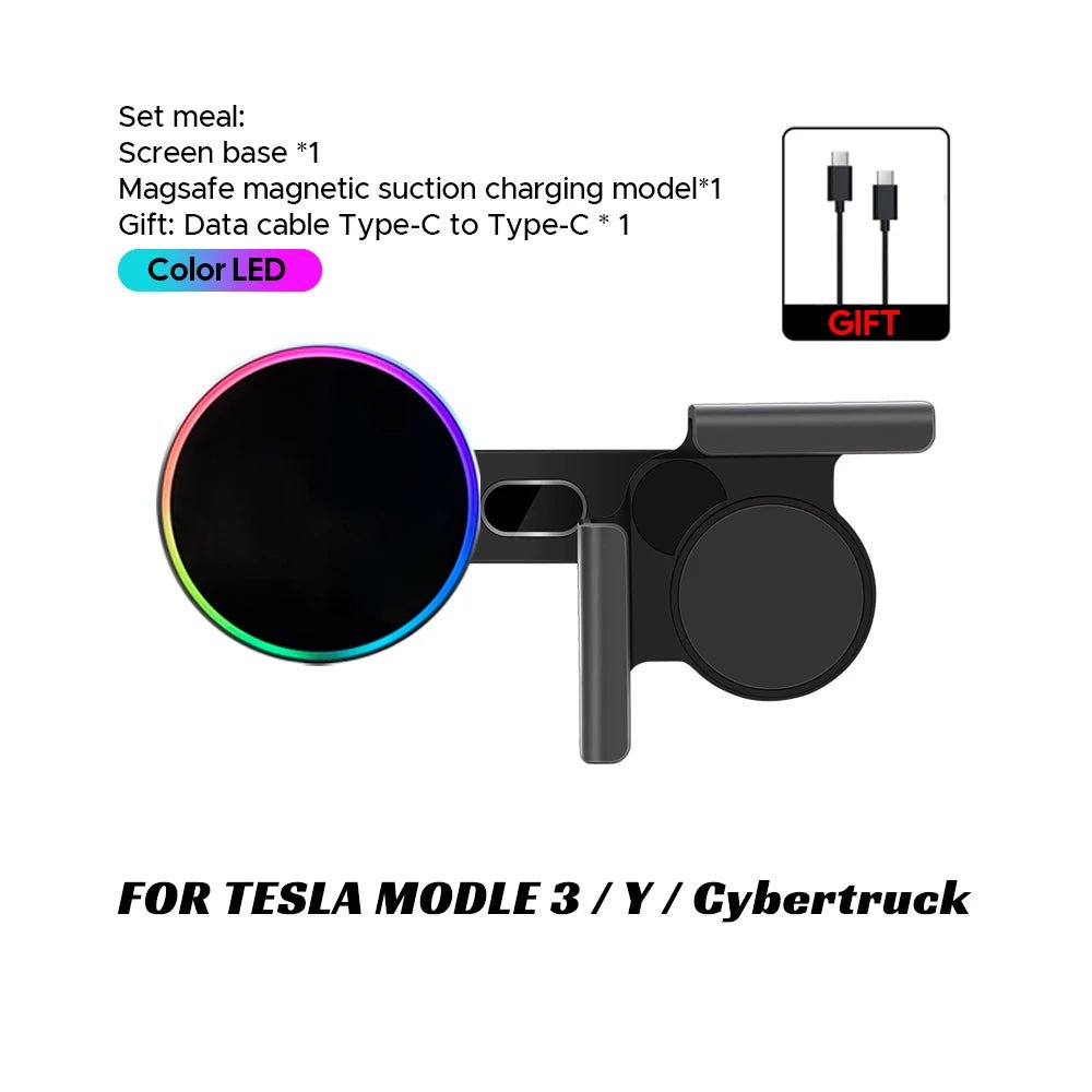 Tesla‑Ready Magnetic 15W Wireless Car Charger & Phone Mount - Simms Diesel