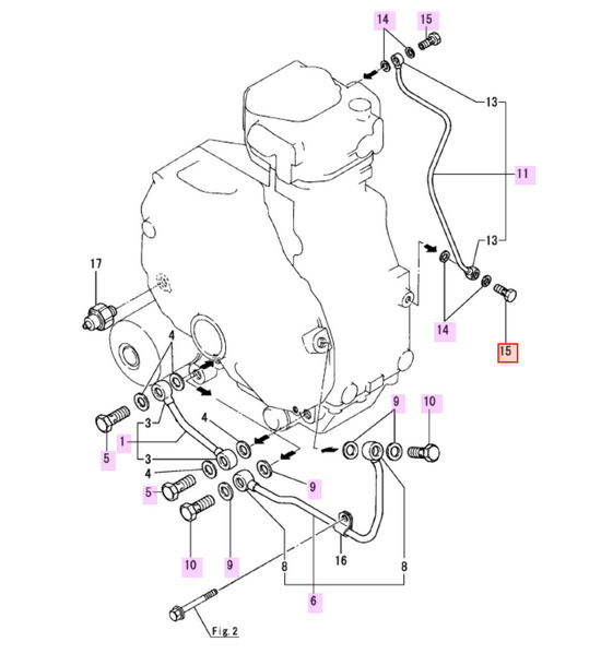 Yanmar 1GM10 Oil Pipe Kit (3 Pipes) - Simms Diesel