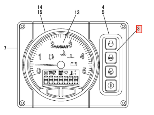 Yanmar B20 and C30 Button Panel - Simms Diesel