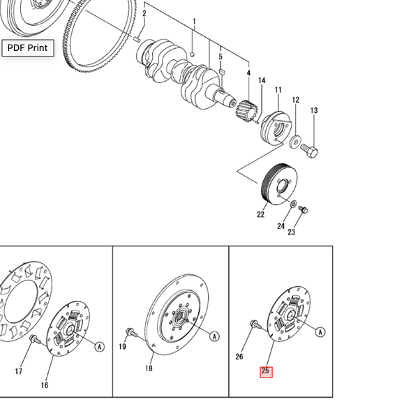 Yanmar Damper Disc 177090 - 03500 (26 Spline) - Simms Diesel