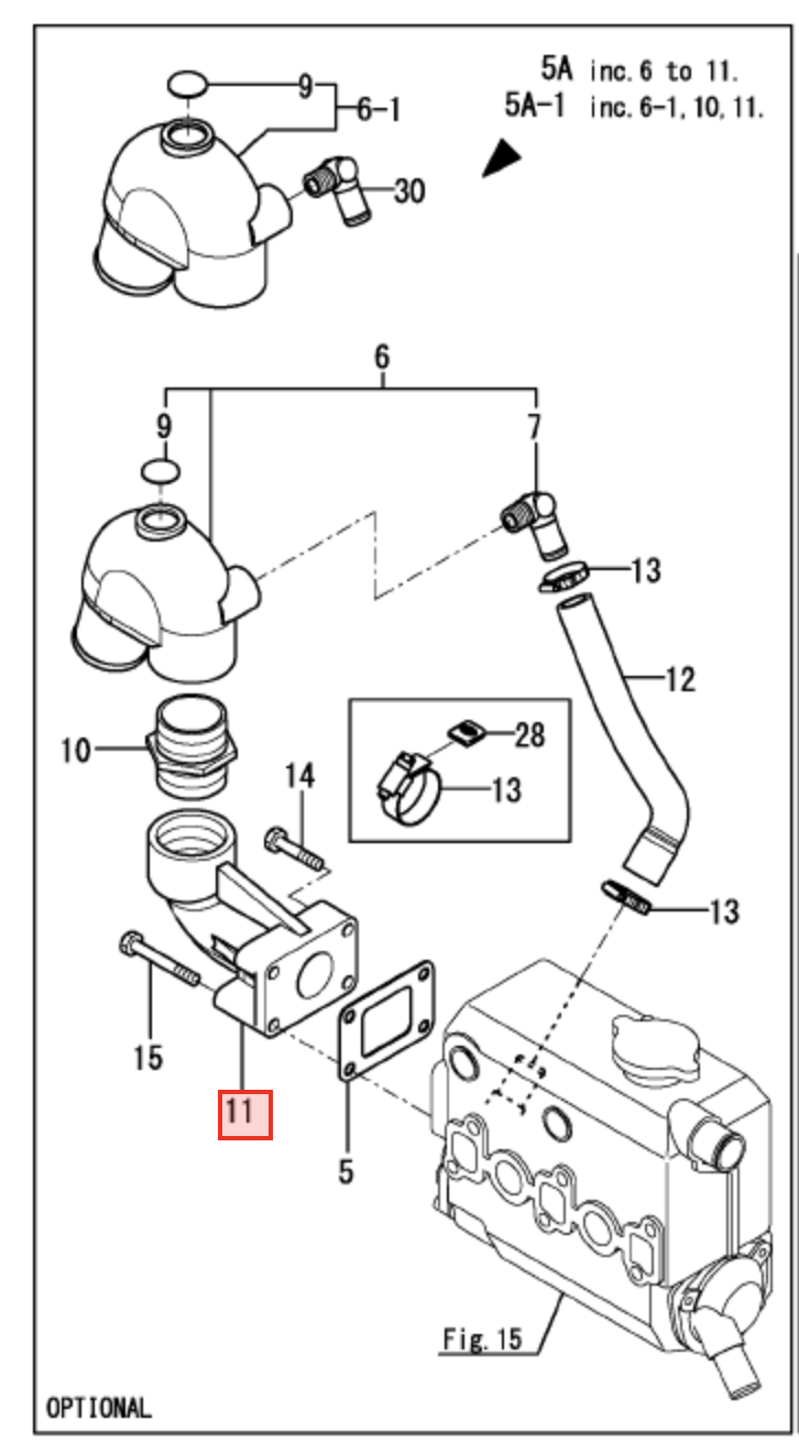 Yanmar Exhaust Bend 128370 - 13610 - Simms Diesel