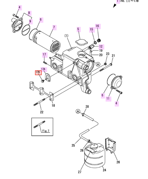 Yanmar Fresh Water Cooler Assembly 129270 - 44910 - Simms Diesel