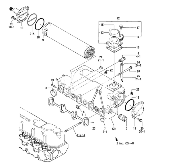 Yanmar Fresh Water Cooler Assembly 129470 - 44900 - Simms Diesel