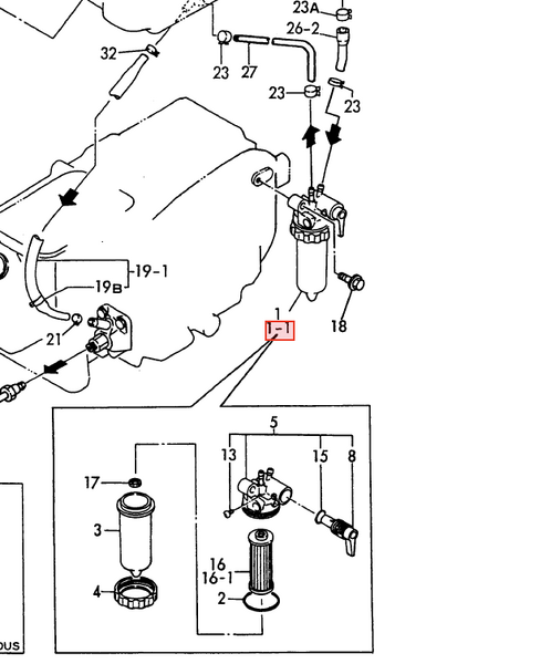 Yanmar Fuel Filter Housing 105198 - 55601 - Simms Diesel