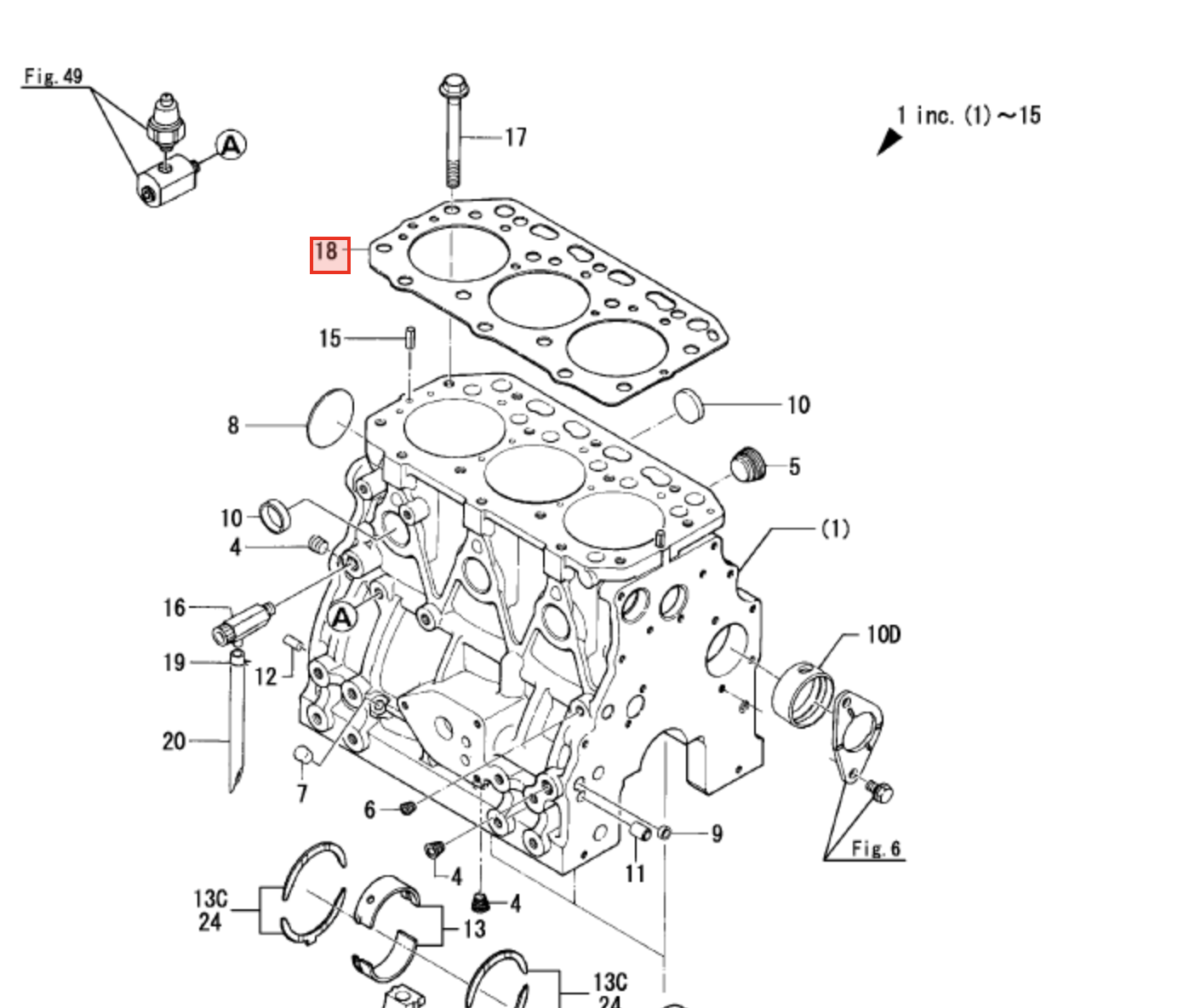 Yanmar Head Gasket 129156 - 01332 - Simms Diesel