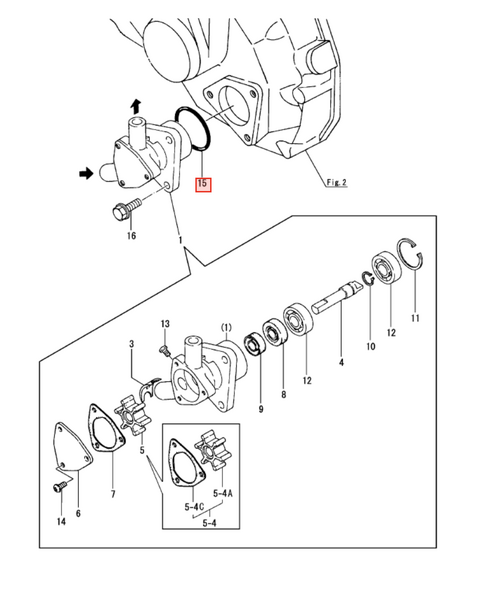 Yanmar Seawater Pump 128170 - 42200 - Simms Diesel