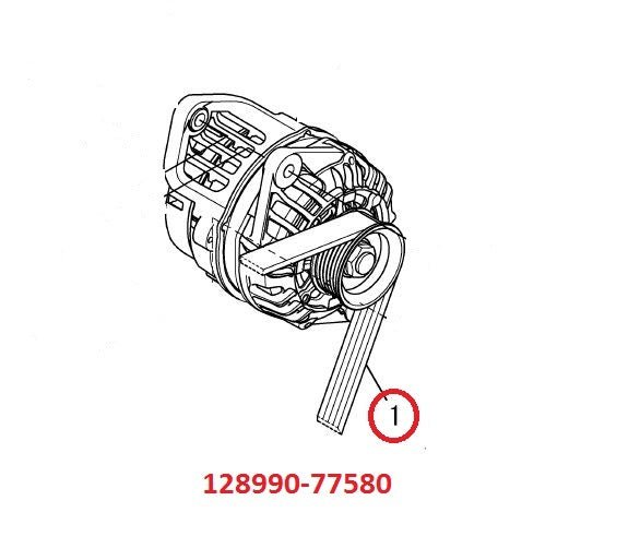 Yanmar Serpentine Belt 128990 - 77580 - Simms Diesel